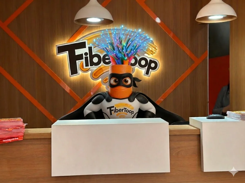 Dois amigos compartilhando conexão de internet Fibertoop